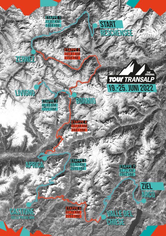 Gesamtstrecke Tour Transalp